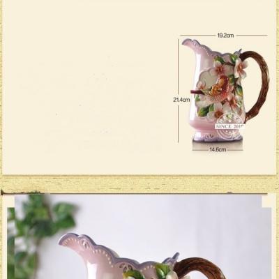 Bình Cắm Hoa Đắp Nổi Chim Hoa - Hàng Thủ Công Cao Cấp
